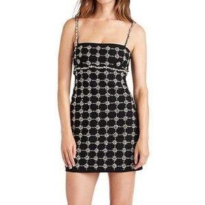 Cinq à Sept Satine Black and White Mini Dress NWT